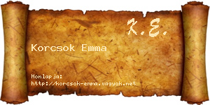 Korcsok Emma névjegykártya