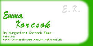 emma korcsok business card